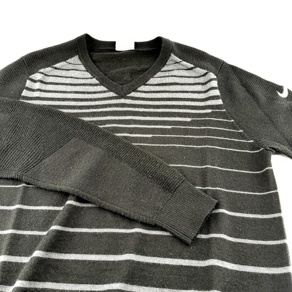 Nike Other - Nike Men's L Golf‎ Tour Performance Wool Blend V-Neck Sweater Black Stripe style